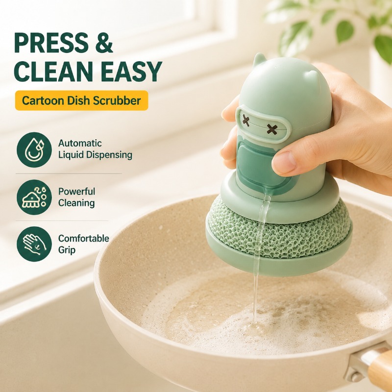 Dish Brush Bamboo - Cepillo de cocina con dispensador automático