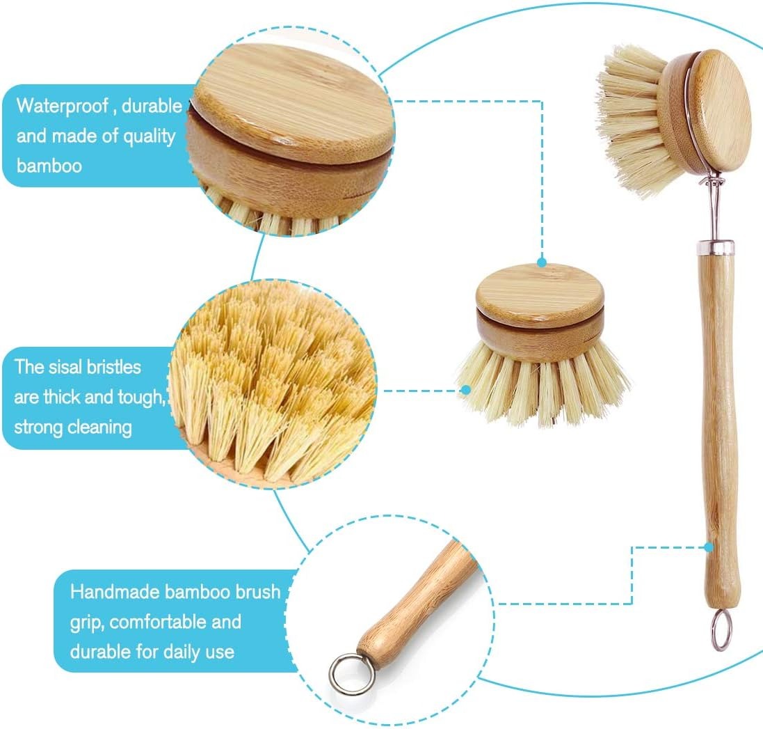 Cepillos de bambú para fregar  - Dish Brush Bamboo reseña y precio