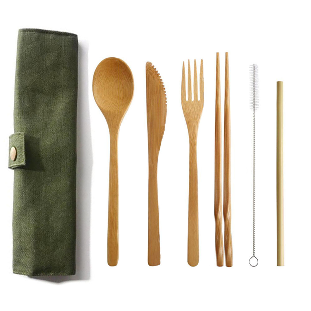 Juego de cubiertos de bambú re - Bamboo Cutlery Travel reseña y precio