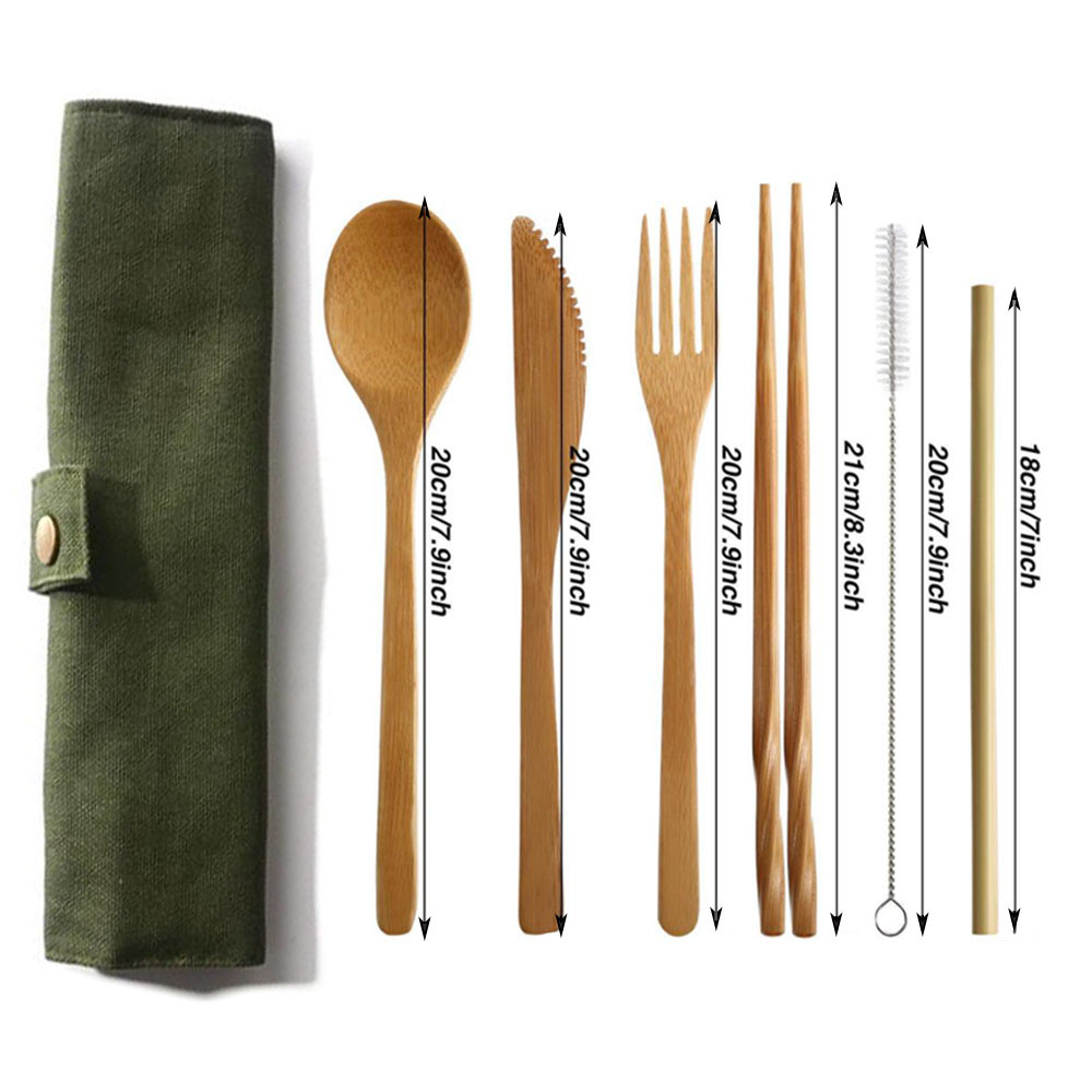 Juego de cubiertos de bambú re - Bamboo Cutlery Travel reseña y precio