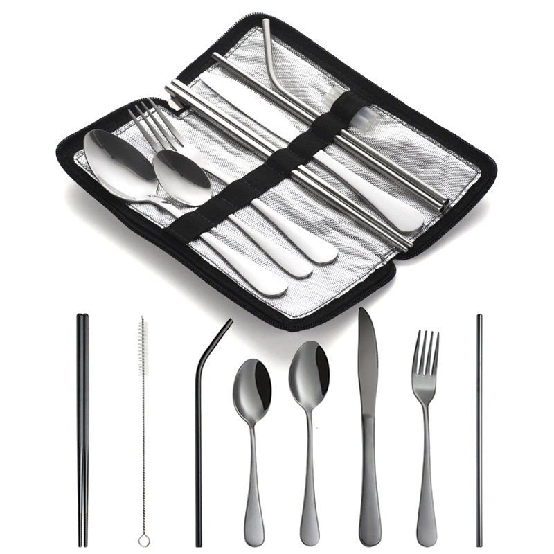 Nuevo juego de 10 piezas de ut - Bamboo Cutlery Travel reseña y precio