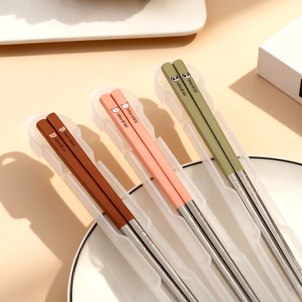1 par de palillos portátiles d - Bamboo Cutlery Travel reseña y precio