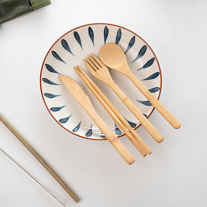 Vajilla de viaje de bambú, jue - Bamboo Cutlery Travel reseña y precio