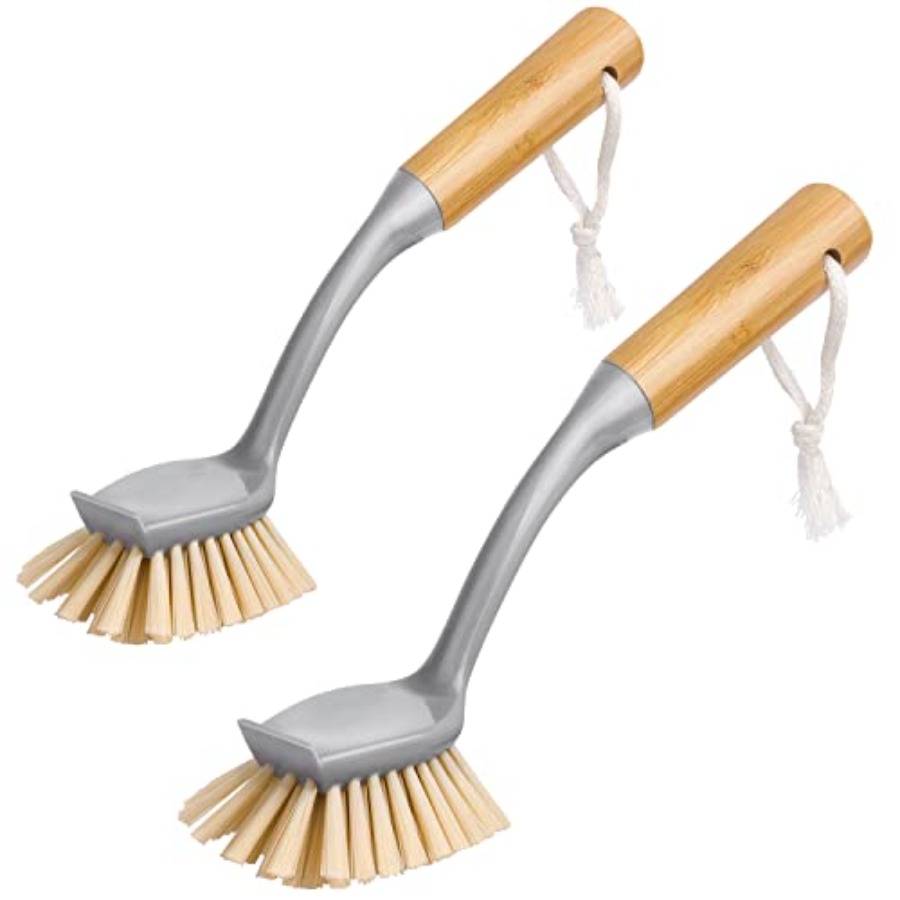 Cepillo para platos con mango  - Dish Brush Bamboo reseña y precio